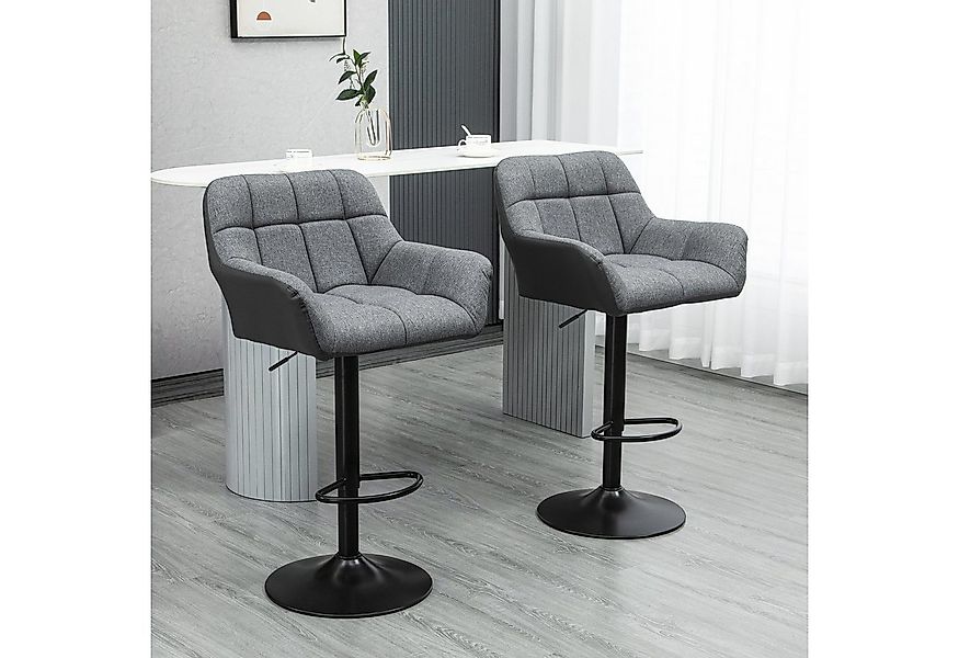 HOMCOM Barhocker Bistrohocker mit Lehne und Fußstütze (Bistrohocker, 2 St., günstig online kaufen