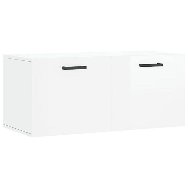 vidaXL Wandschrank Hochglanz-Weiß 80x36,5x35 cm Holzwerkstoff Modell 2 günstig online kaufen