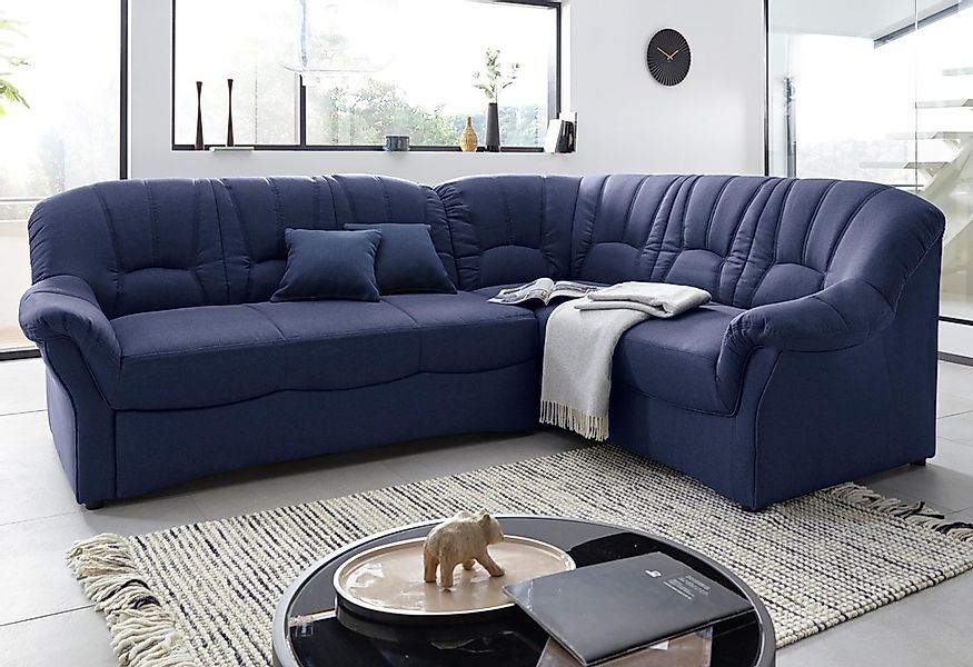 DOMO collection Ecksofa "Bahia, zeitlos und elegant, bequeme Armlehnen, L-F günstig online kaufen