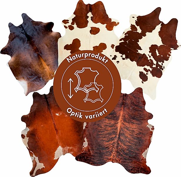 LUXOR living Fellteppich "Rinderfell" fellförmig 2 mm Höhe echtes Rinderfel günstig online kaufen