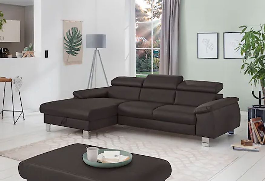 COTTA Ecksofa »Komaris L-Form, B: 244 cm« mit Kopfteilverstellung, optional günstig online kaufen