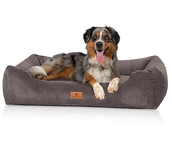 Knuffelwuff Tierbett Hundebett aus Cord Olivia, Schaumstoffflocken günstig online kaufen