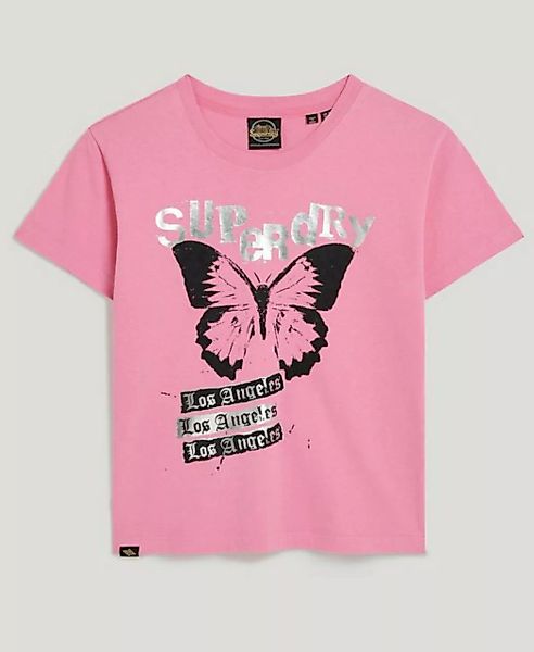 Superdry T-Shirt LO-FI ROCK GRAPHIC FITTED TEE Aurora Pink günstig online kaufen
