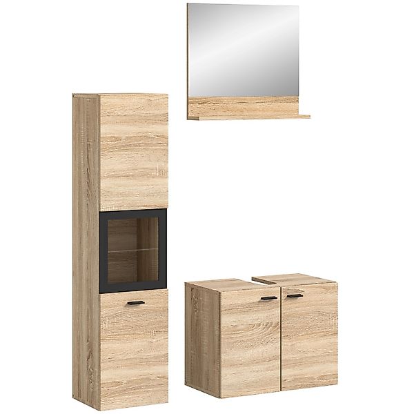 Badkombination Bodenstehend/Hängend 102 cm x 186 cm x 33 cm Sonoma Eiche 2 günstig online kaufen