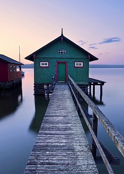 Vlies Fototapete Das grüne Bootshaus 200x280 cm günstig online kaufen
