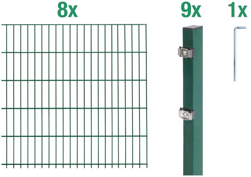 Alberts Doppelstabmattenzaun Grundset, (Set), Höhe: 80-160 günstig online kaufen