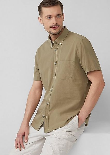 s.Oliver Kurzarmhemd Regular Fit: Kurzarmhemd mit Struktur-Streifen und But günstig online kaufen