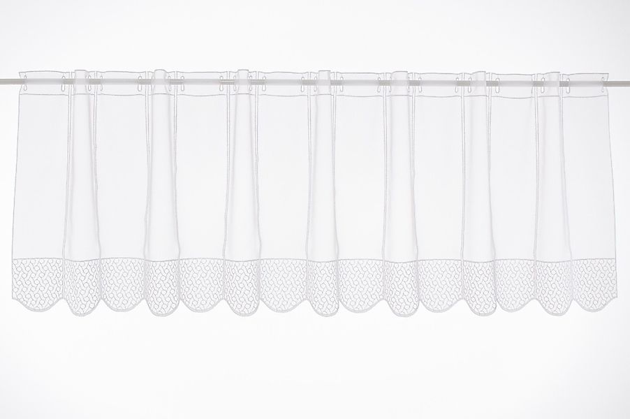 Gardinen Kranzusch Scheibengardine Voile mit Stick-Struktur-Teil, günstig online kaufen