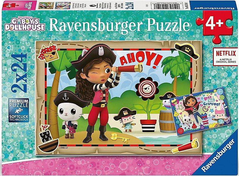 Ravensburger Puzzle Gabby's Dollhouse, 2x24, 48 Puzzleteile, Made in Europe günstig online kaufen