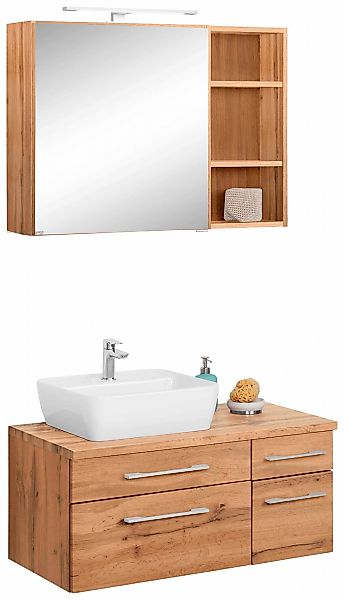 welltime Badmöbel-Set "Davos" 3 Stk. tlg. Breite 50 cm, mit eckigem Waschbe günstig online kaufen