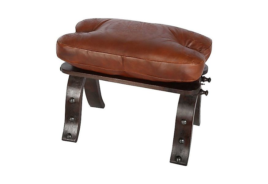 Casa Moro Hocker Marokkanischer Kamelhocker Sadia mit Echtleder Sitzkissen günstig online kaufen