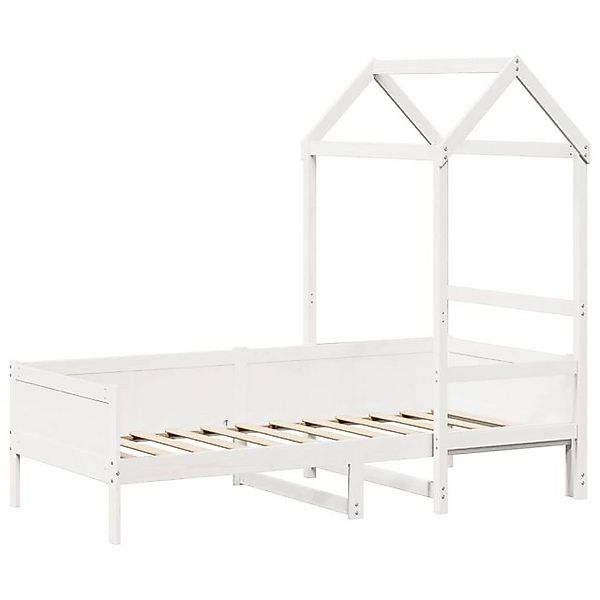 vidaXL Bett Tagesbett mit Dach Weiß 90x190 cm Massivholz Kiefer günstig online kaufen