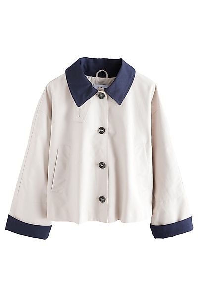 Next Kurzjacke Verkürzter Trenchcoat mit Kontrastkragen, günstig online kaufen