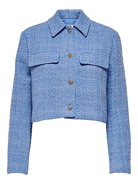 ONLY Bouclé- Jacke Damen Blau günstig online kaufen