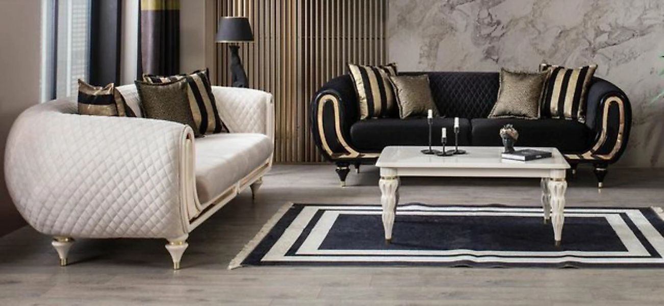 JVmoebel Sofa Designer Sofagarnitur 3+3 Sitzer Sofa Textil Garnitur Polster günstig online kaufen