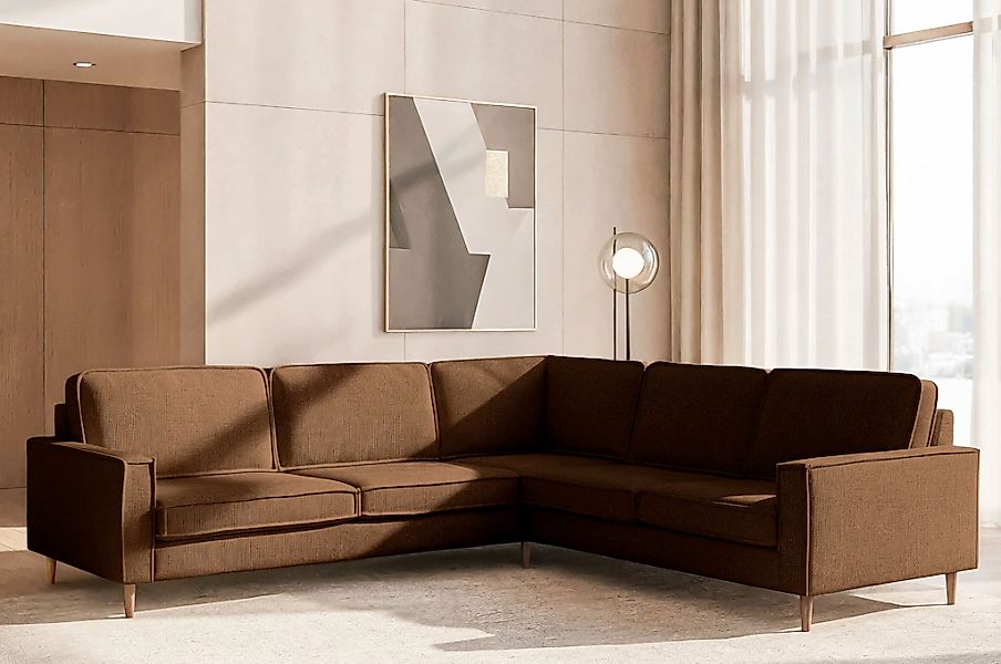 Home affaire Ecksofa "Pinto Skandi, 290 cm, Chenille, Struktur, Ottomane li günstig online kaufen