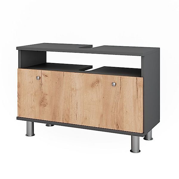 Vicco Waschbeckenunterschrank Fynn, Anthrazit/Goldkraft Eiche, 80.2 x 54 cm günstig online kaufen