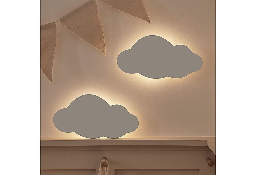 Lights4fun LED Wandleuchte 2er Set LED Wolke Nachtlicht wiederaufladbar mit günstig online kaufen