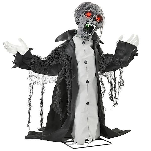 HOMCOM 75cm Halloween Dekoration Halloween Skelett mit Rot Leuchtende Augen günstig online kaufen