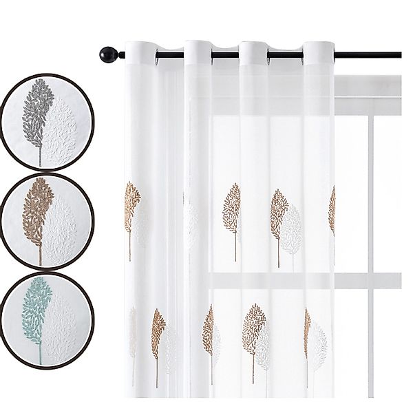 Jibenhome Schiebegardine 2-er Set Voile Gardine günstig online kaufen