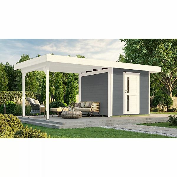 weka Gartenhaus "Designhaus 172 B", (Set), mit Anbaudach günstig online kaufen