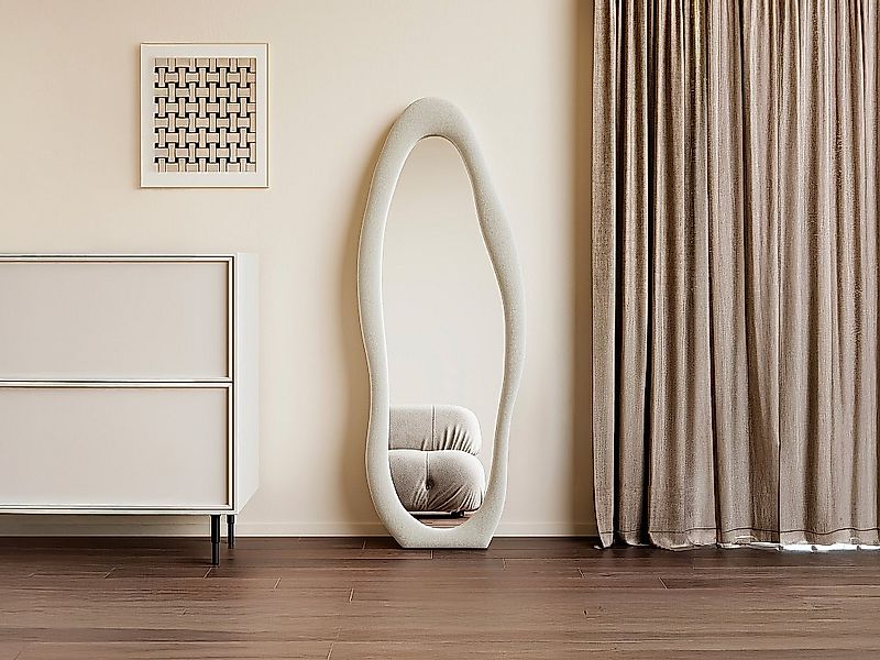 Organischer Spiegel - Samt - B60 x H160 cm - Creme - LAVINA günstig online kaufen