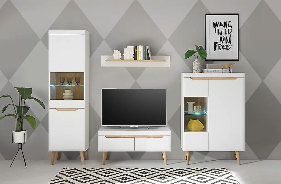 Home affaire Wohnwand "Torge, Anbauwand, Schrankwand, Mediawand, Wohnzimmer günstig online kaufen