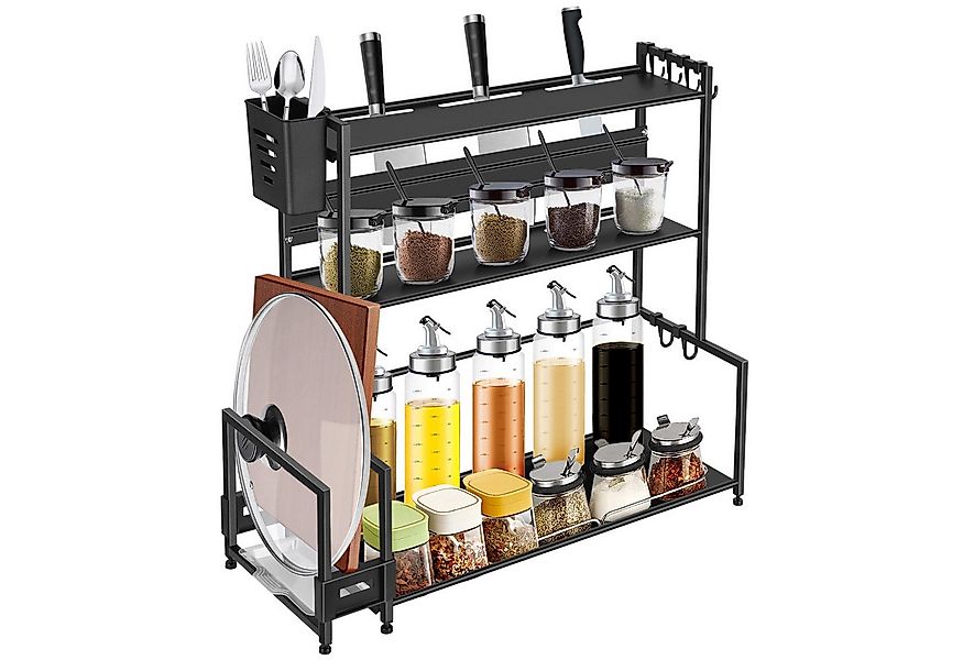 JEOBEST Gewürzregal Küche Gewürzhalter Gewürz Regal mit 3 Ebenen, Küchenreg günstig online kaufen