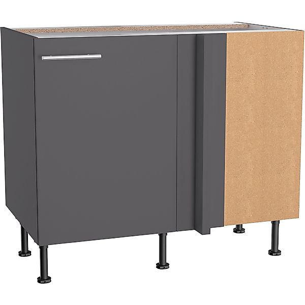 Optifit Küchen-Eck-Unterschrank Ingvar420 100/65 x 87 x 58,4 cm Anthrazit M günstig online kaufen