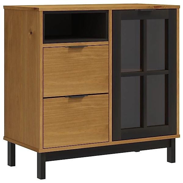 vidaXL Sideboard mit Glastür FLAM 80x40x80 cm Massivholz Kiefer 357826 günstig online kaufen