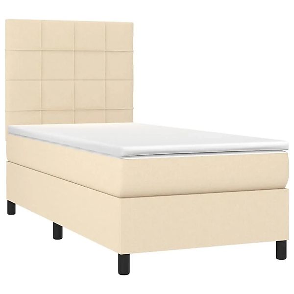vidaXL Boxspringbett mit Matratze Creme 90x200 cm Stoff 3141750 günstig online kaufen