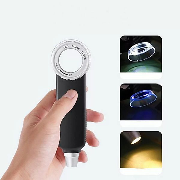 yozhiqu Lupenbrille 30-fache Handlupe mit Licht, 1-tlg., USB wiederaufladba günstig online kaufen
