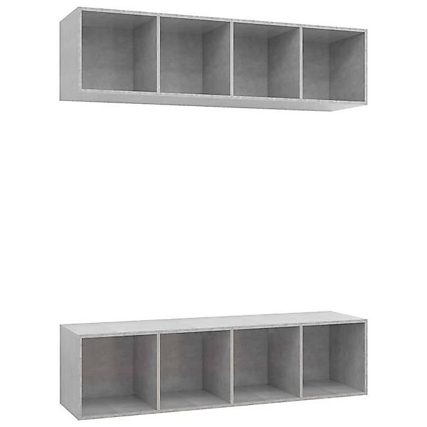 furnicato TV-Schrank TV-Wandschränke 2 Stk. Betongrau Holzwerkstoff (1-St) günstig online kaufen