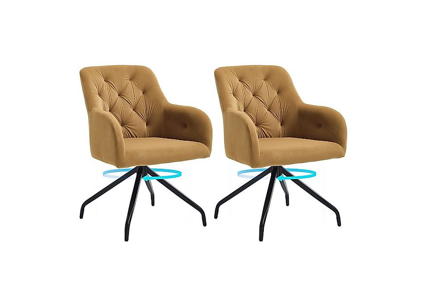 Happy Home Esszimmerstuhl 360° drehbarer Samt-Esszimmerstuhl, X-Gestell - S günstig online kaufen