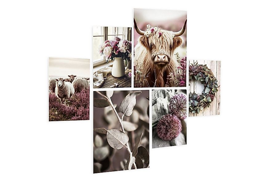 artissimo Mehrteilige Bilder Bilderset 6er-Set, Wandbilder-Set Natur, Bilde günstig online kaufen