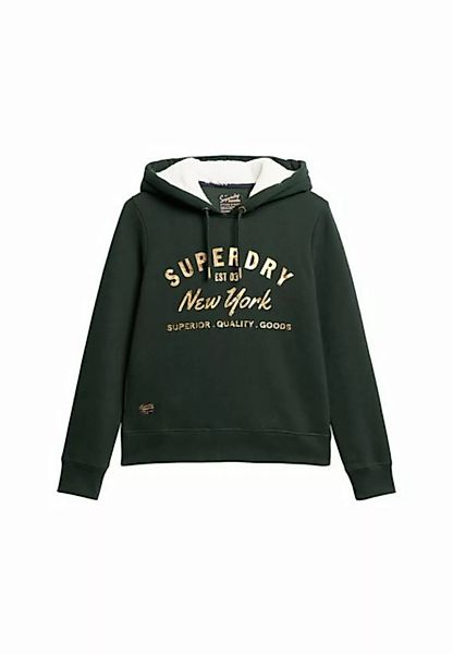 Superdry Hoodie Superdry Damen Hoody LUXE METALLIC LOGO HOODIE Academy Dark günstig online kaufen