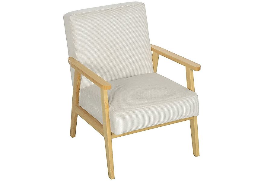 HOMCOM Sessel mit Armlehne, Holzbeine (Akzentsessel, 1-St., Loungesessel) günstig online kaufen