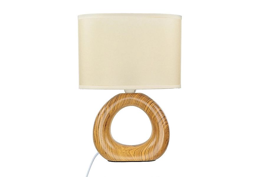 Licht-Erlebnisse Nachttischlampe ANDRE, ohne Leuchtmittel, Braun Beige Stof günstig online kaufen