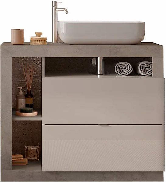 welltime Waschtisch "Hamburg" 2 Schubkästen, Breite 92 cm, Soft-Close, inkl günstig online kaufen