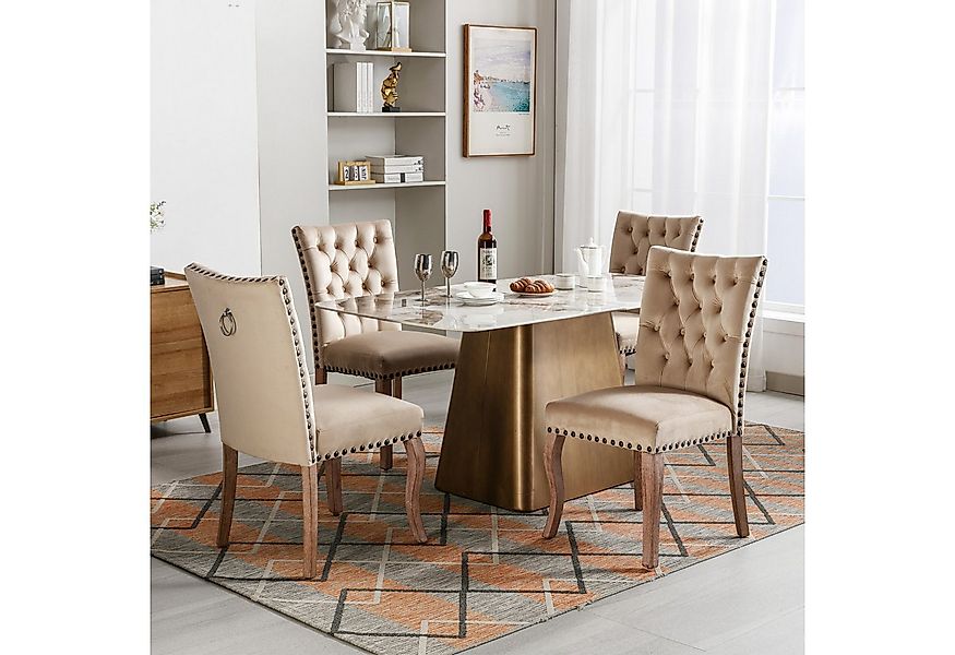 Flieks Esszimmerstuhl (Set, 4 St), 4er Set Polsterstühle Küchenstühle Samt günstig online kaufen