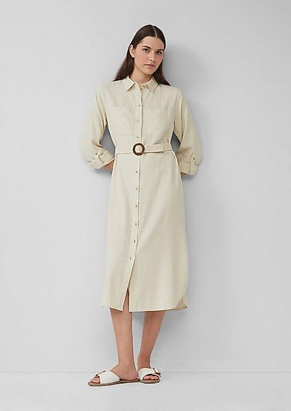 s.Oliver Midikleid Kleid Hemdblusenkleid im Relaxed Fit mit geflochtenem Gü günstig online kaufen