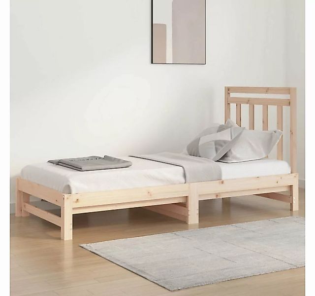 vidaXL Bettgestell Tagesbett Gästebett Ausziehbar 2x90x200 cm Massivholz Ki günstig online kaufen