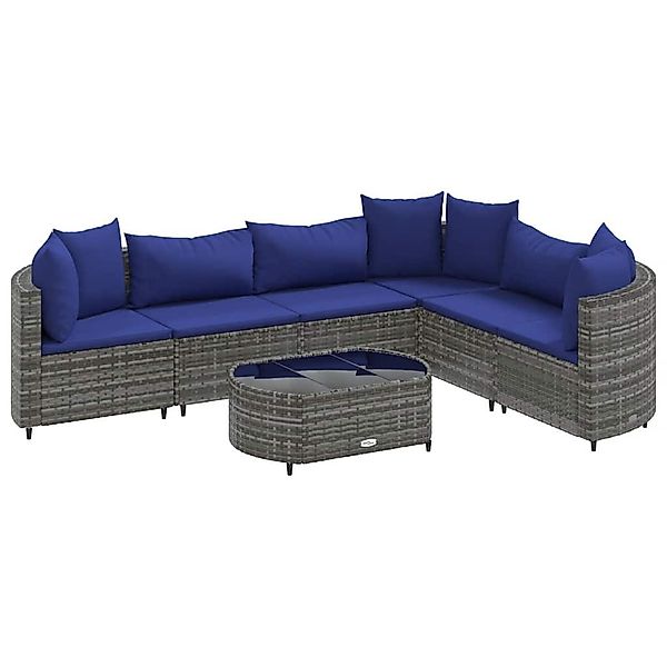 vidaXL Gartenlounge-Set 7-tlg. Garten-Sofagarnitur mit Kissen günstig online kaufen
