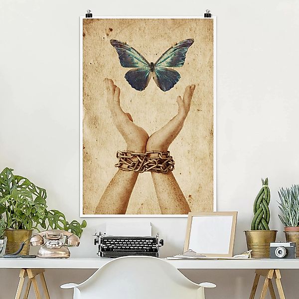 Poster - Hochformat Flieg, Schmetterling! günstig online kaufen