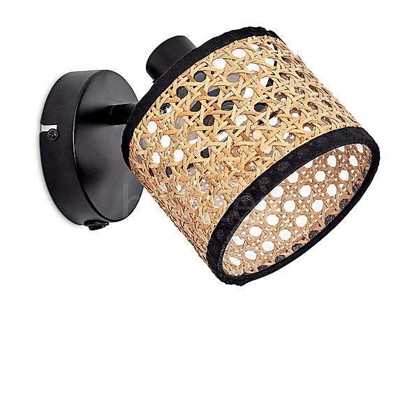 hofstein Deckenleuchte verstellbare Wandlampe, Metall/Rattan/Wiener Geflech günstig online kaufen