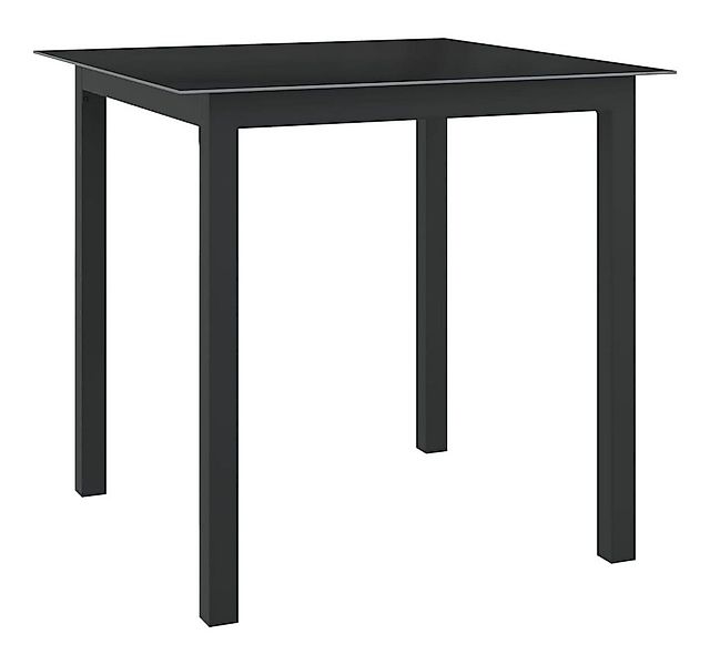 vidaXL Gartentisch Gartentisch Schwarz 80x80x74 cm Aluminium und Glas (1-St günstig online kaufen
