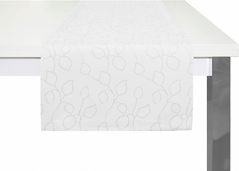Wirth Tischläufer "Westport" Made in Germany, Jacquard Dekostoff, Blatt-Des günstig online kaufen