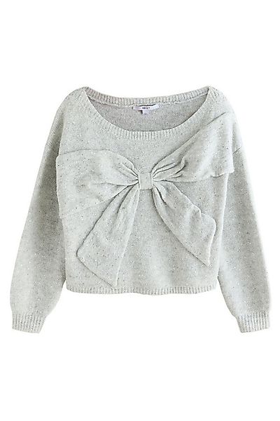 Next Strickpullover Schulterfreier Pullover mit Schleife + Pailletten (1-tl günstig online kaufen