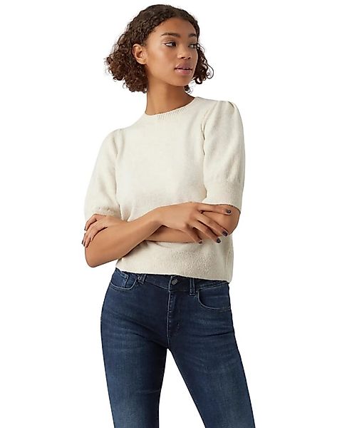 Vero Moda Strickpullover Damen Strickpullover mit Puff und 2/4-Ärmeln günstig online kaufen