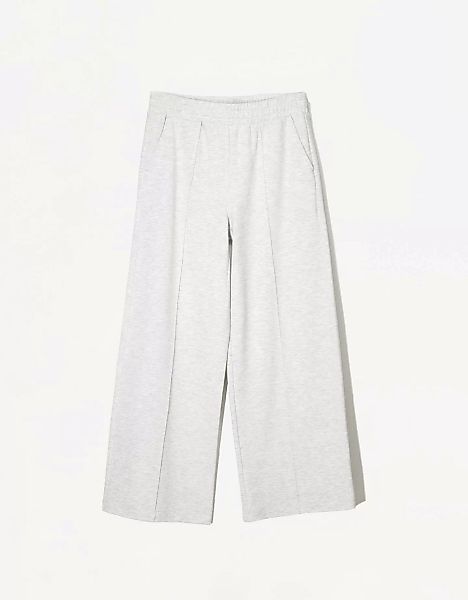 Bershka Wide Leg Hose Aus Plüsch Damen 10-12 Grau günstig online kaufen